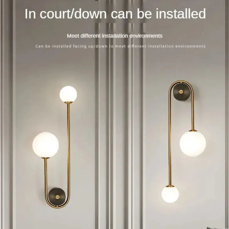 The Warm Detail — Gold Glass Ball Wall Sconce