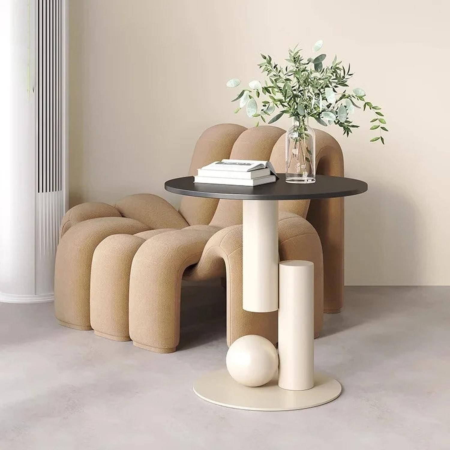 Round Metal Side Table — Modern Moroccan Coffee & Sofa Table