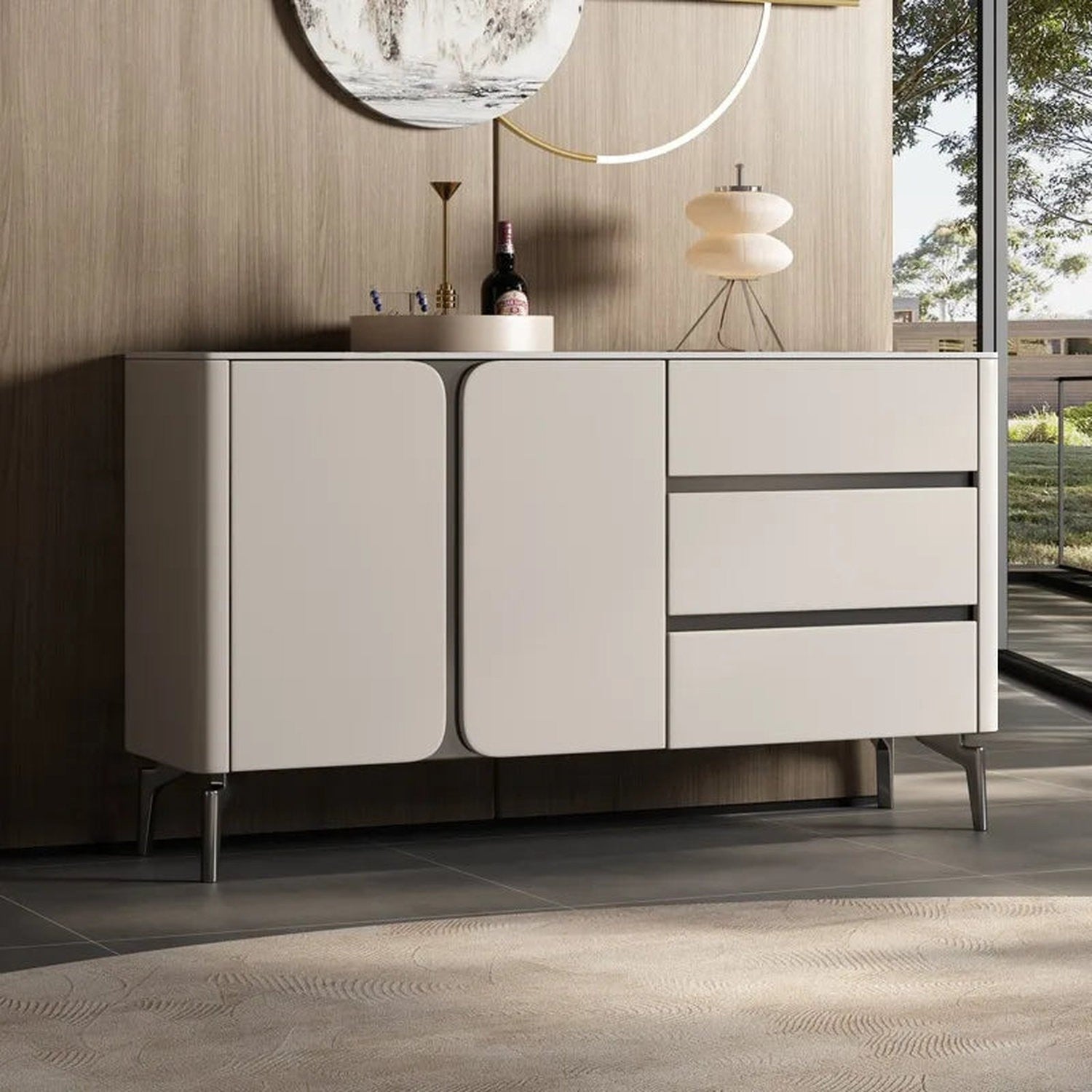 Premium Minimalist Display Cabinet — Light Luxury Living Room Storage