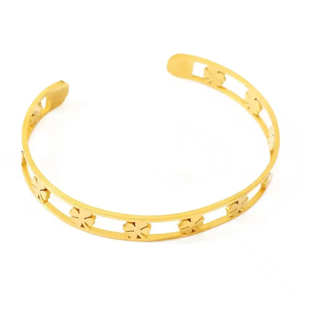 Stainless Steel Crystal Cuff Bracelet Bangle