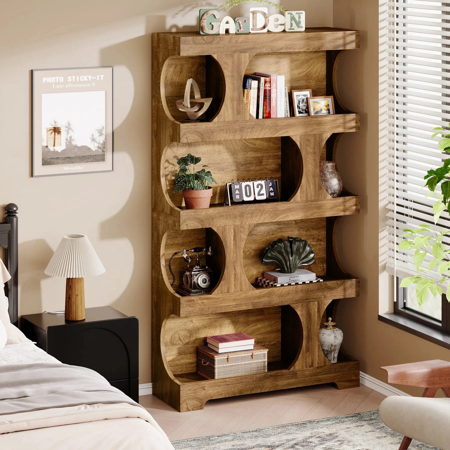 Stories on Display — Tribesigns 71" S-Shaped Bookcase