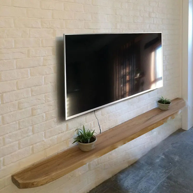 Scandinavian Floating TV Stand — Wall-Mounted Walnut Media Console