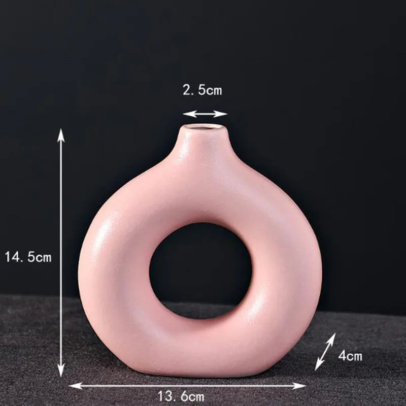 Porcelain Doughnut Vase — For Fresh & Dried Flower Arrangements