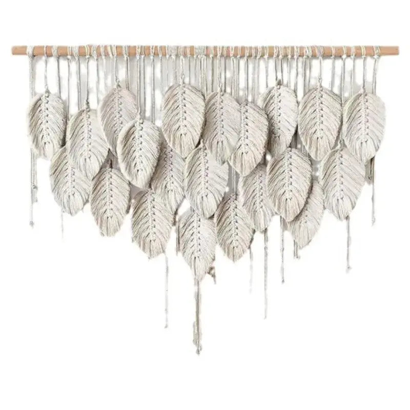 The Boho Wall — Macrame Leaf & Feather Tapestry