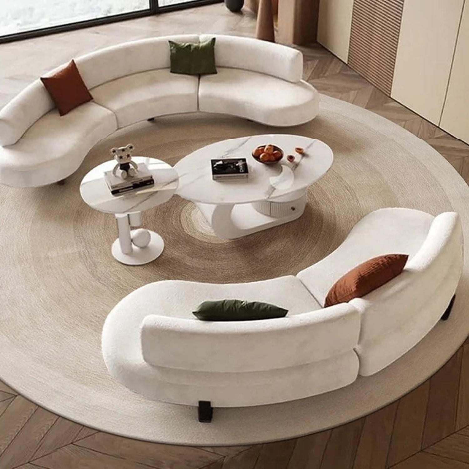 Round Gradient Area Rug — Machine Washable Non-Slip Floor Mat for Living Room & Bedroom