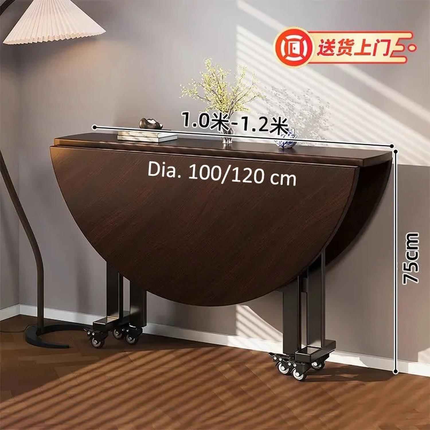 Round Foldable Dining Table — 100 & 120cm