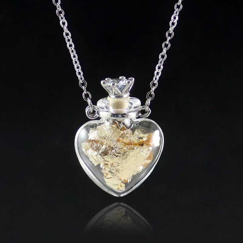 Fashion Glass Perfume Essential Oil Bottle Pendants DIY Women&