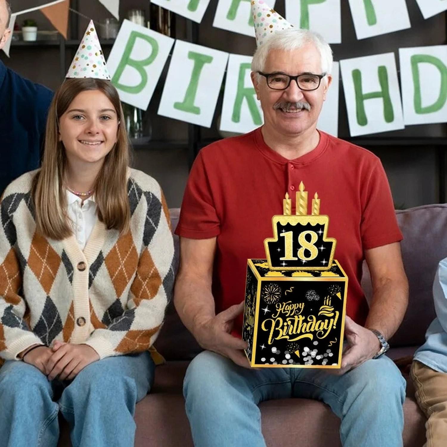 Surprise Money Pull Gift Box with Birthday Card & DIY Stickers