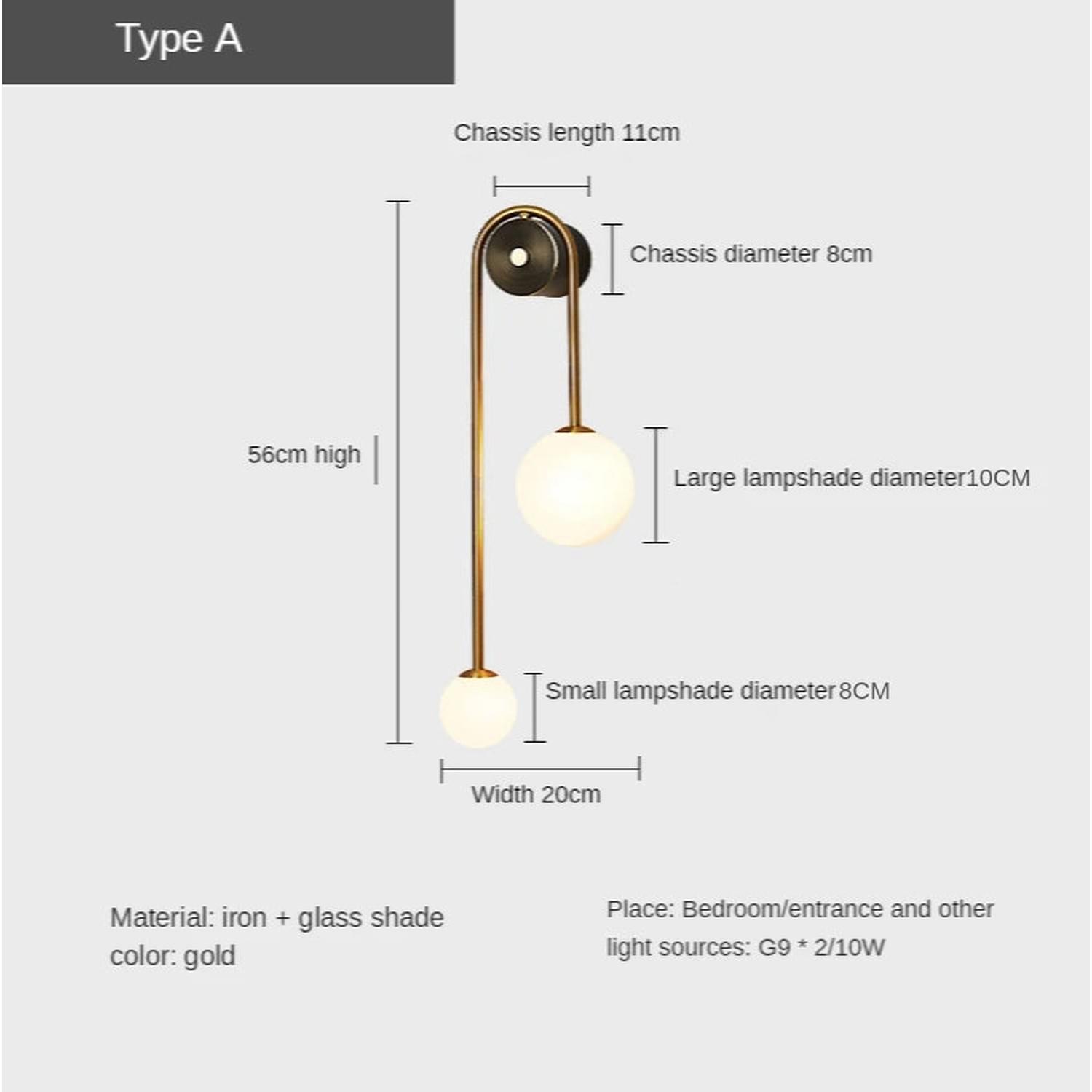 The Warm Detail — Gold Glass Ball Wall Sconce