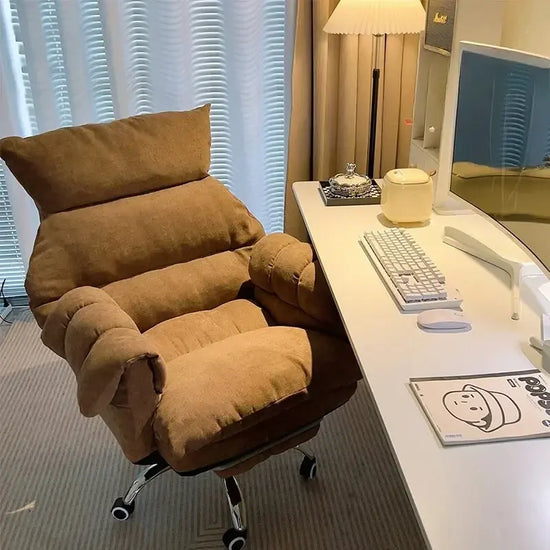 Comfortable Long-term Sofa Chair, Gaming Chair, Bedroom Desk Chair, Home Study Office Stool, Soft and Comfortable Jonine&