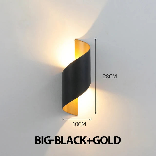 LED Wall Light Spiral Design 12W Modern Indoor Wall Light Waterproof Outdoor Nordic Wall Light Indoor Wall Light Home Decor Jonine&