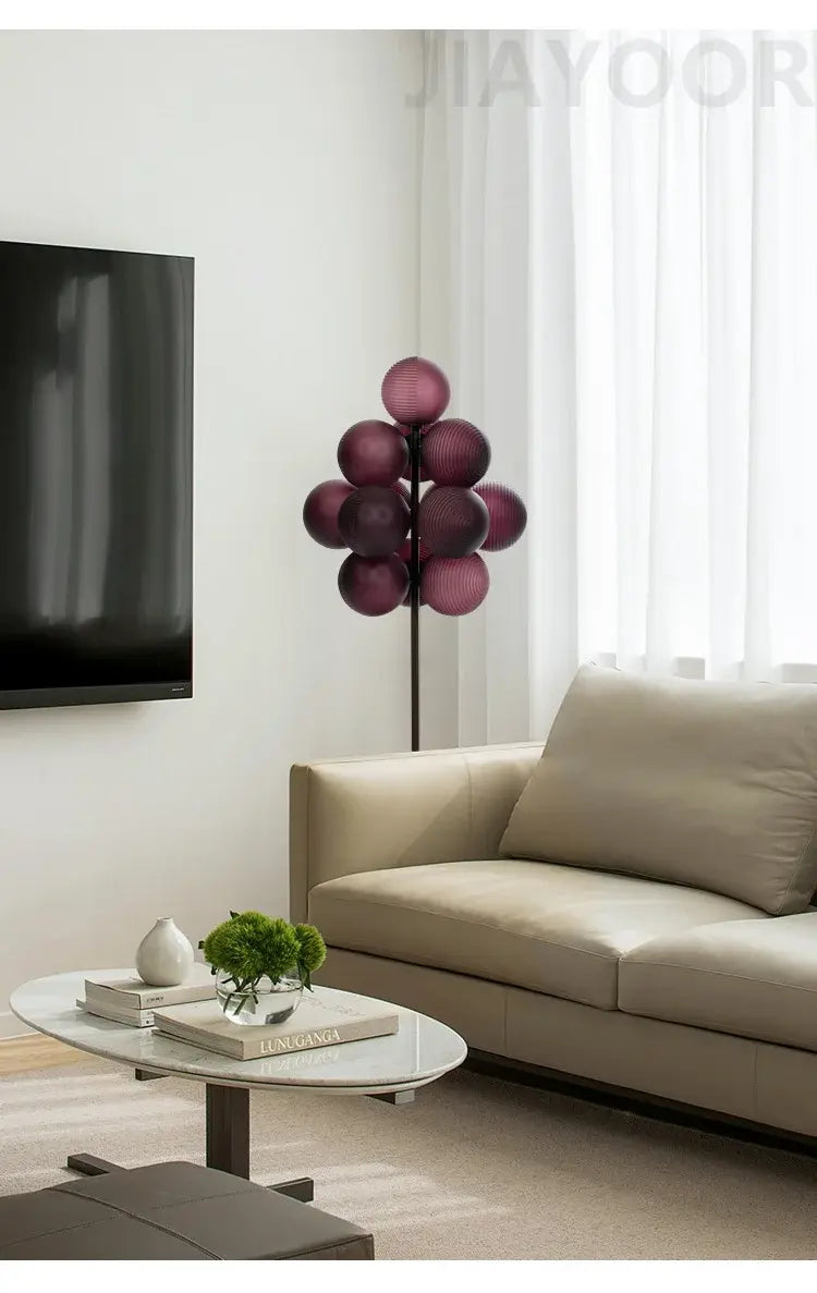 The Grape Cluster — Sculptural Glass Floor Lamp with Warm LED Glow