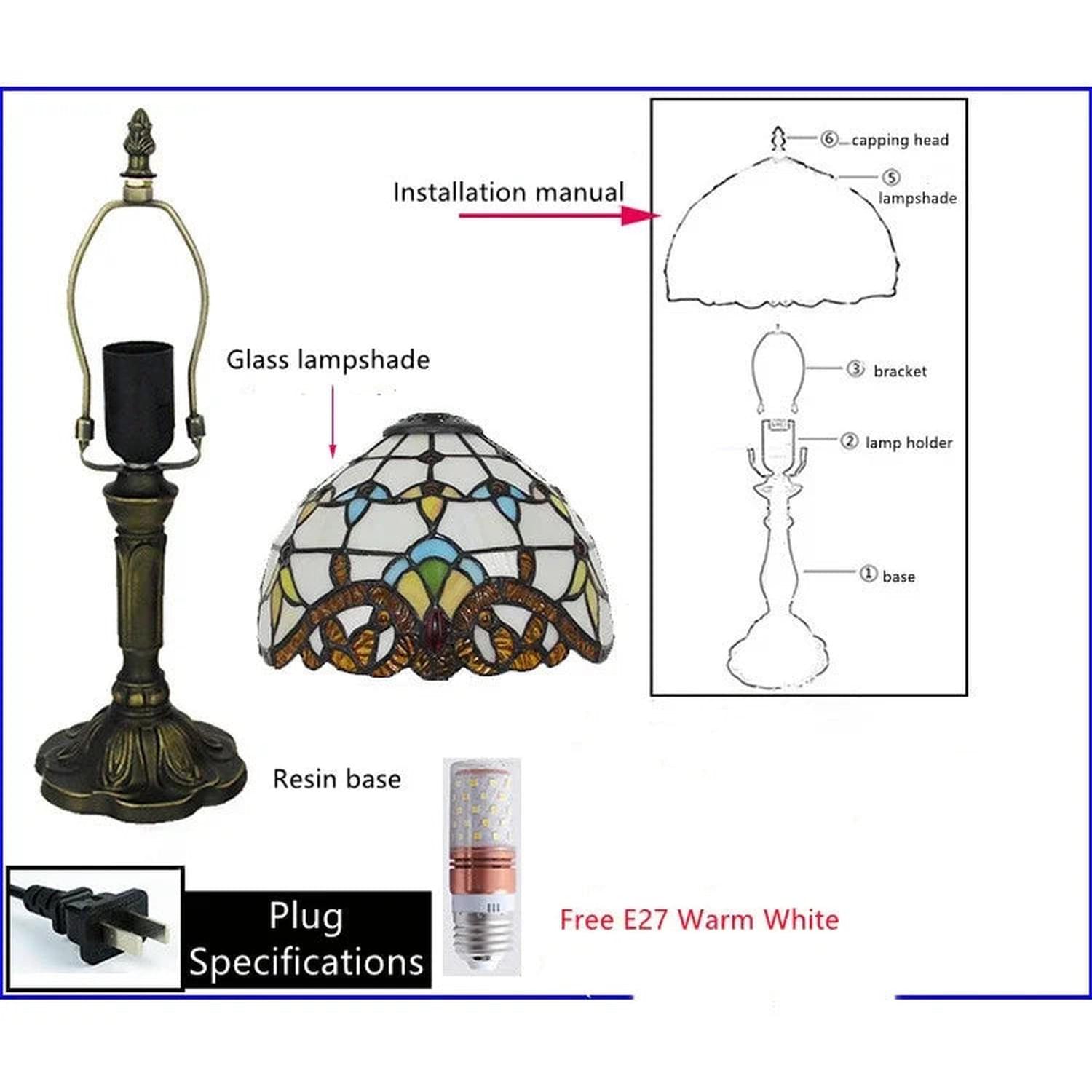 Old World Glow — European Retro Art Glass LED Desk Lamp