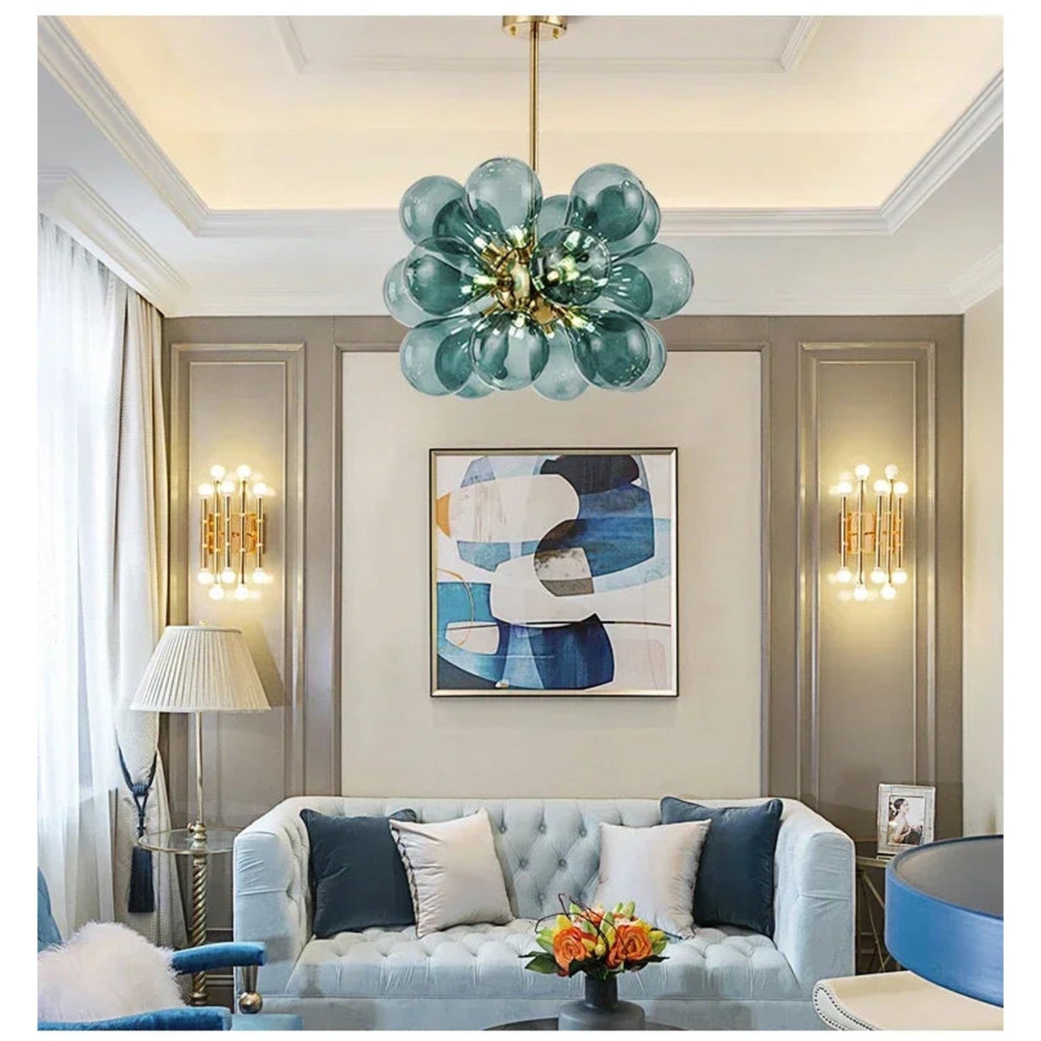 Suspended in Light — Designer Glass Bubble Chandelier for Bedroom & Living Room