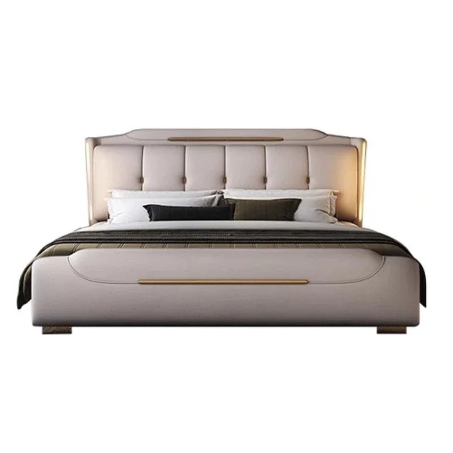 French King Upholstered Bed — Double Lounge Bedroom Frame