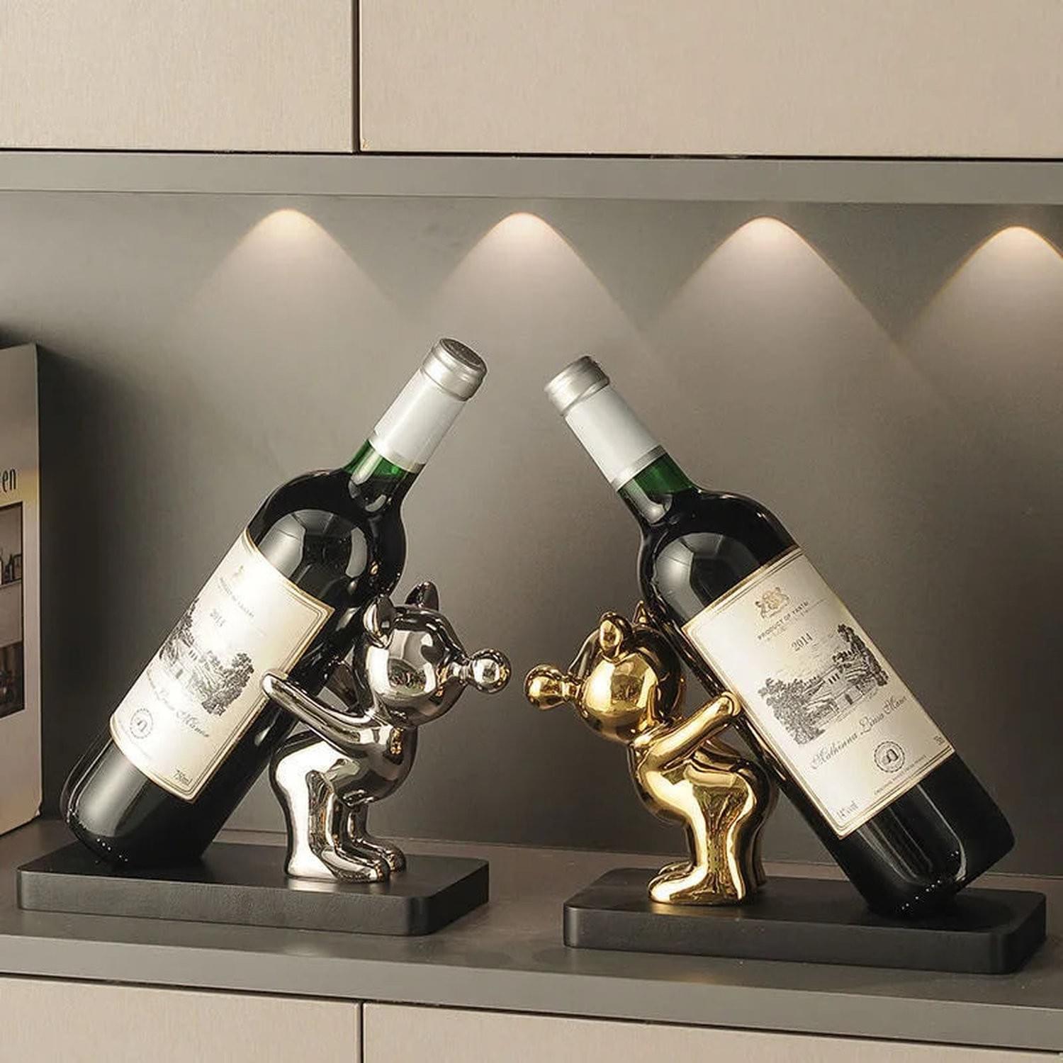Ceramic Wine Rack & Cabinet Accent Decor