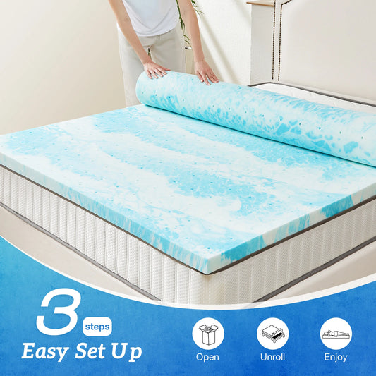 MCQ 2-Inch Memory Foam Gel Mattress Topper