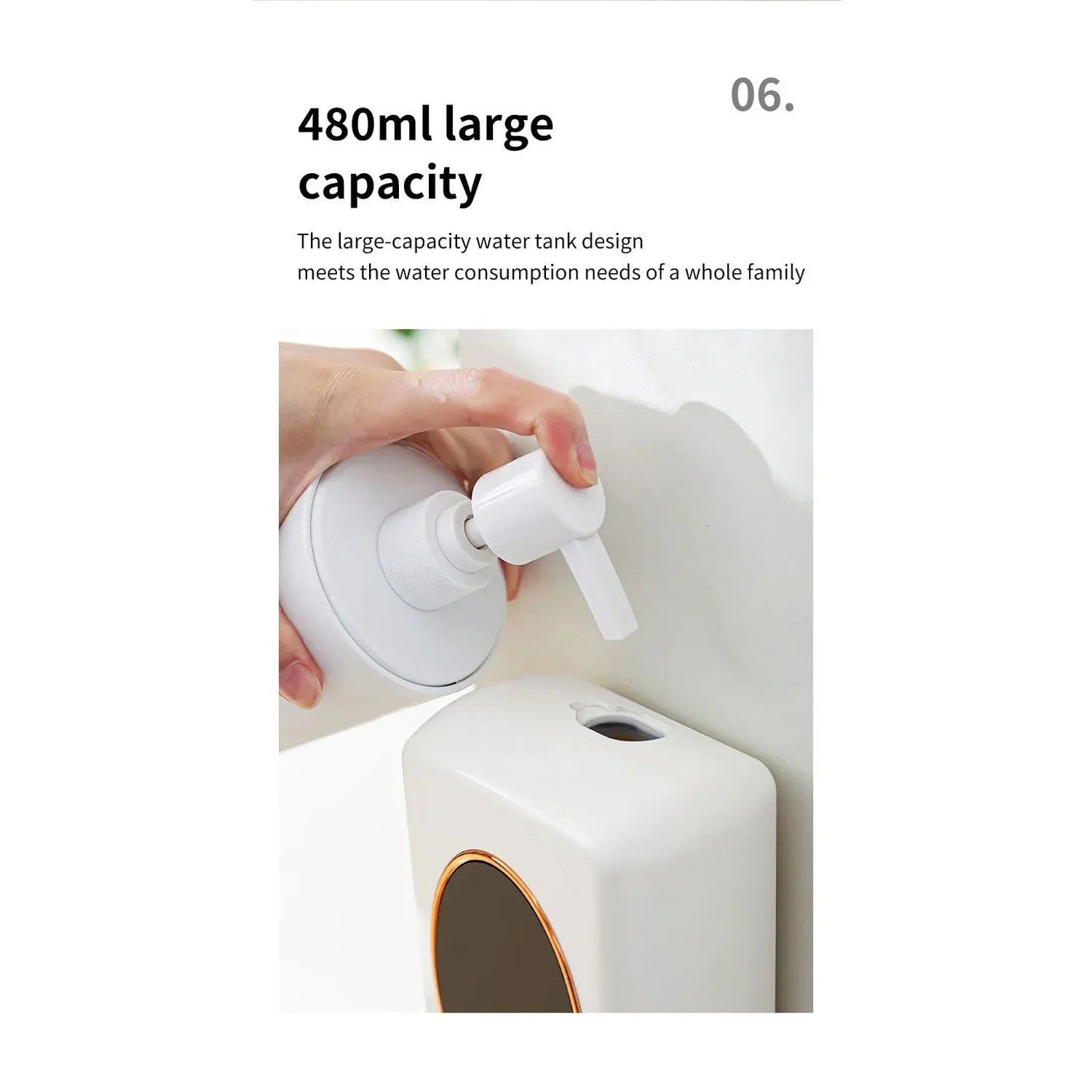 The Touchless Pour — 480ml Smart Foam Soap Dispenser, USB Rechargeable