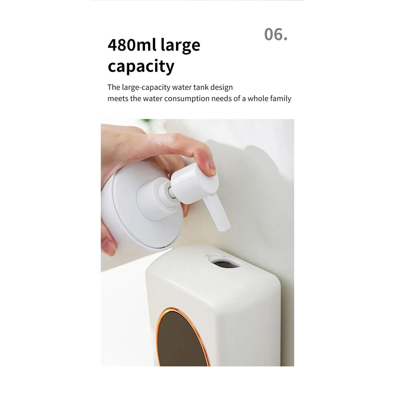 The Touchless Pour — 480ml Smart Foam Soap Dispenser, USB Rechargeable