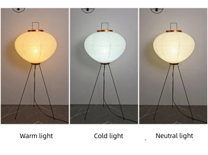Wabi-Sabi Rice Paper Floor Lamp – Noguchi Style