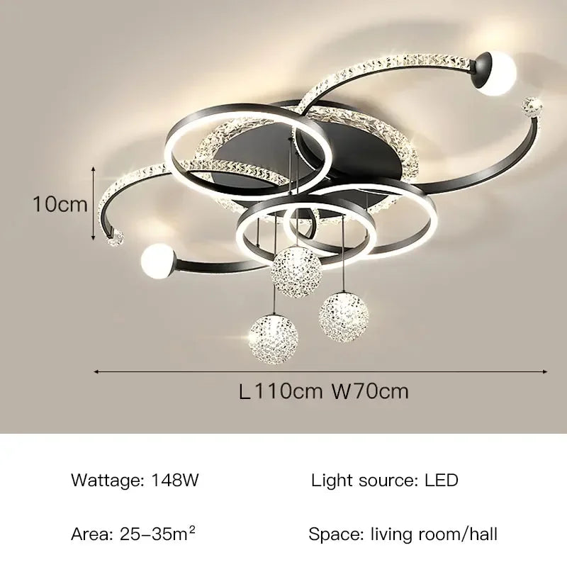 Modern Circle LED Pendant Light — Metal & Acrylic Dining Room Lamp