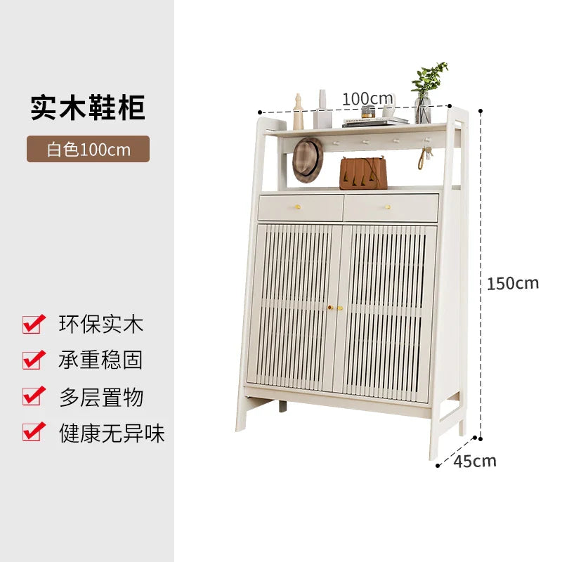 Entryway Wood Shoes Rack Vintage Luxury Space Saving Shoes Rack Storage Unit Meuble De Rangement Multifunction Furniture Jonine’s Corner