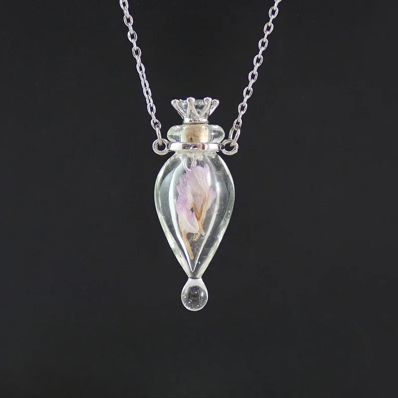 Fashion Glass Perfume Essential Oil Bottle Pendants DIY Women&