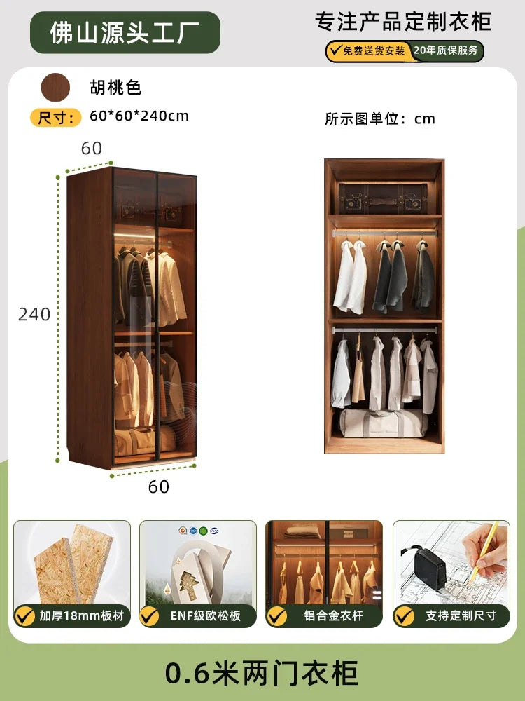 Luxury L-Shaped Glass Wardrobe — Modern Bedroom Closet