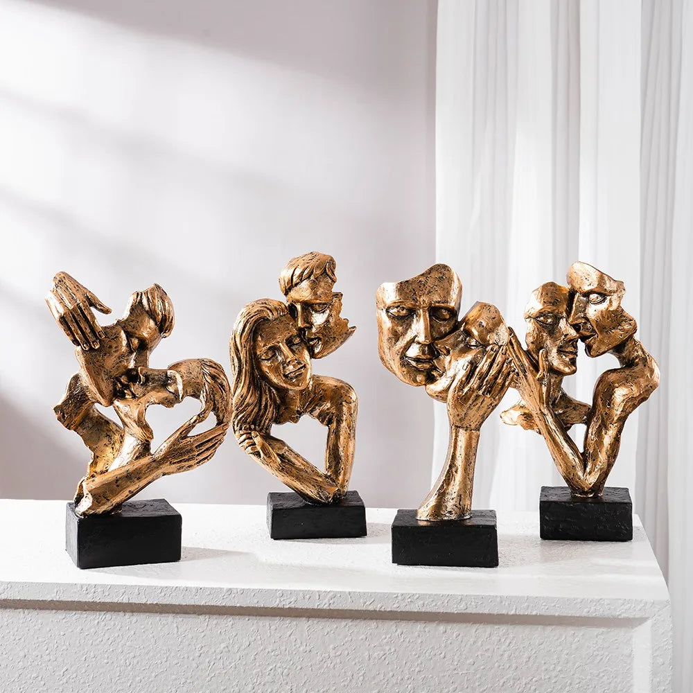 Vilead Couple Statue Lover Sculptures Tabletop Shelf Decor Anniversary Wedding Gift Home Interior Contemporary Mantel Bookshelf