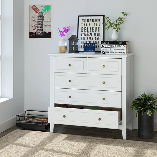 Getone Chest of Drawers Bedroom, Storage Cabinet with 6 Drawers, Sideboard, Bedroom Dresser, 80x40x80cm, White