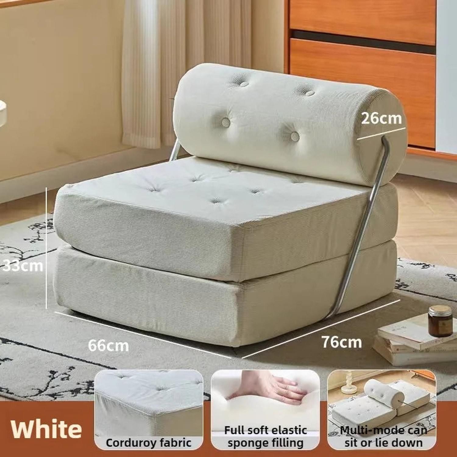 Foldable Nordic Sofa Bed — 1-Person Lazy Sofa for Bedroom & Living Room