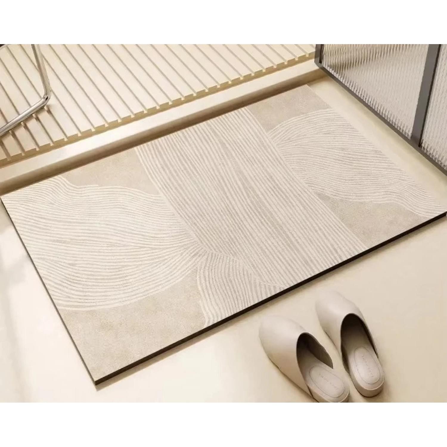 Spa-Grade Step — Non-Slip Diatomite Bath Mat with Rubber Padding