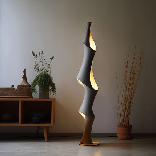 Art Deco Sculptural LED Floor Lamp — Modern Ambient Lighting for a Calm, Elevated Space