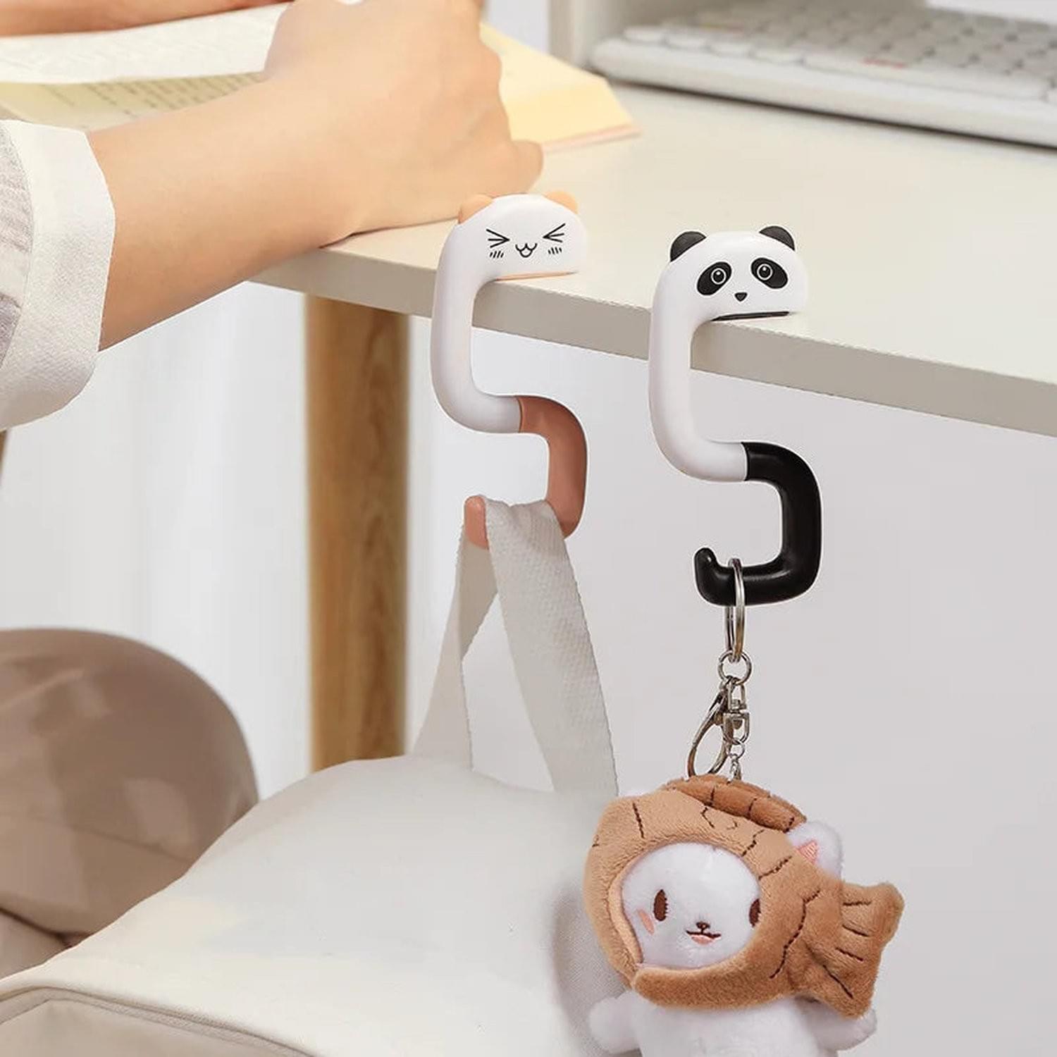 Hang It, Hide It — No-Drill Desk Side Hanging Organizer with Bag Hook