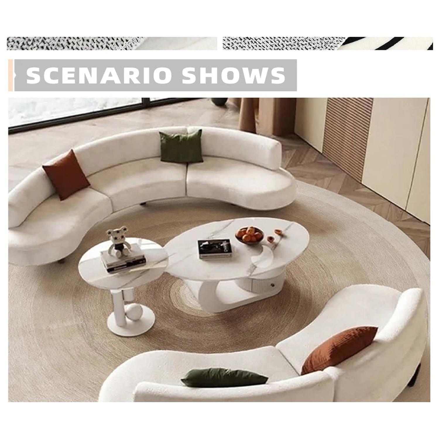Round Gradient Area Rug — Machine Washable Non-Slip Floor Mat for Living Room & Bedroom