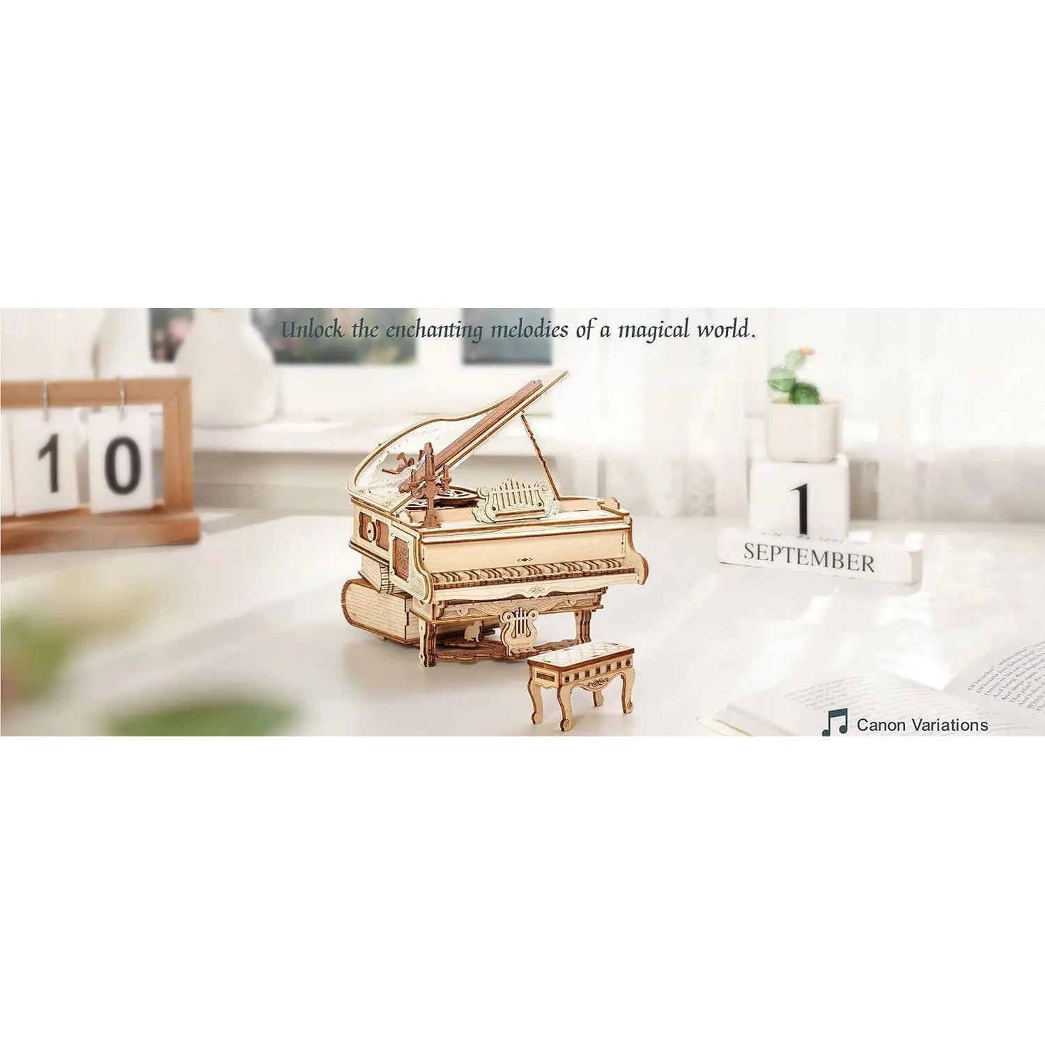 ROKR Magic Piano — 3D Wooden Puzzle Music Box