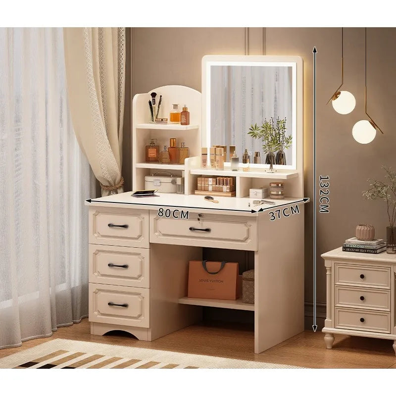 Small Space, Big Ritual — Compact Dressing Table with Mirror & Storage