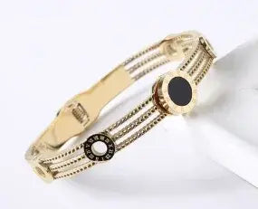 Stainless Steel Crystal Cuff Bracelet Bangle