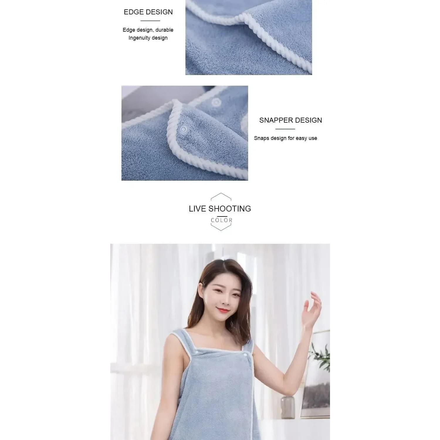 Wrap & Go — Wearable Fast-Dry Bath & Beach Towel (140×85cm)