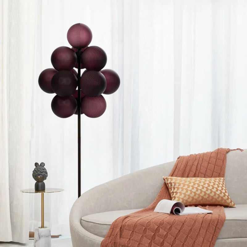 The Grape Cluster — Sculptural Glass Floor Lamp with Warm LED Glow