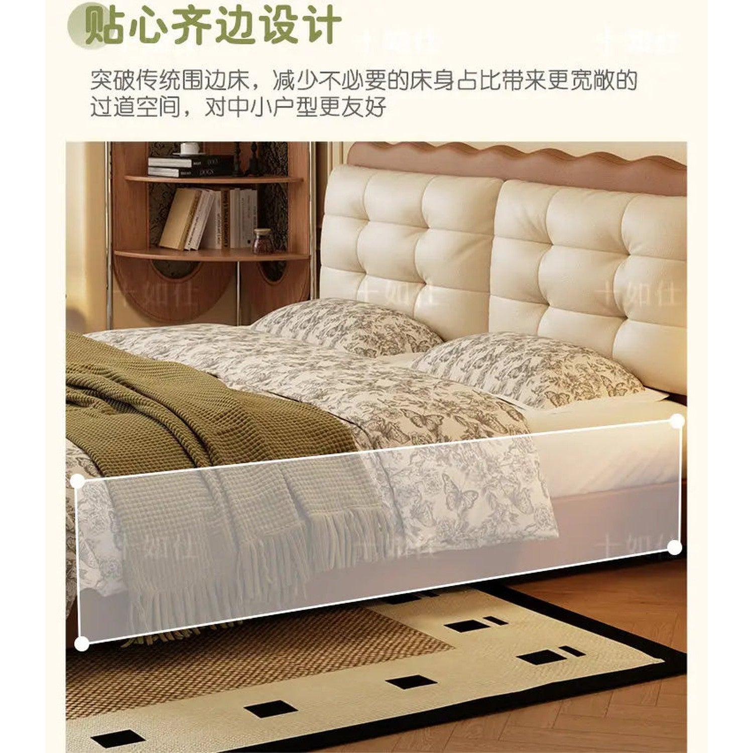 Elegant Upholstered Platform Bed — Leather Surface, Storage & Padded Headboard