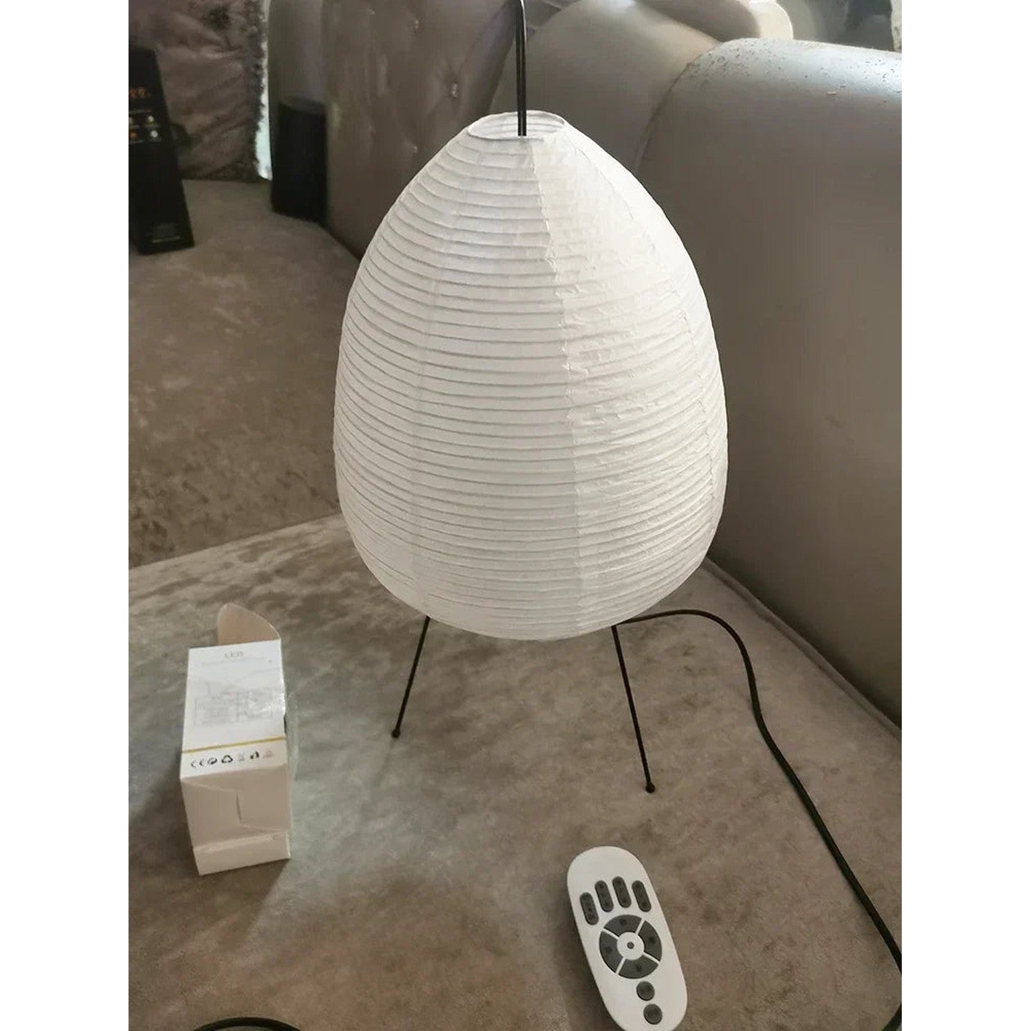 Wabi-Sabi Rice Paper Floor Lamp – Noguchi Style