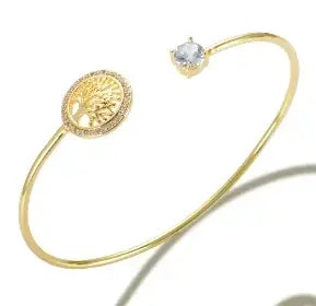 Stainless Steel Crystal Cuff Bracelet Bangle