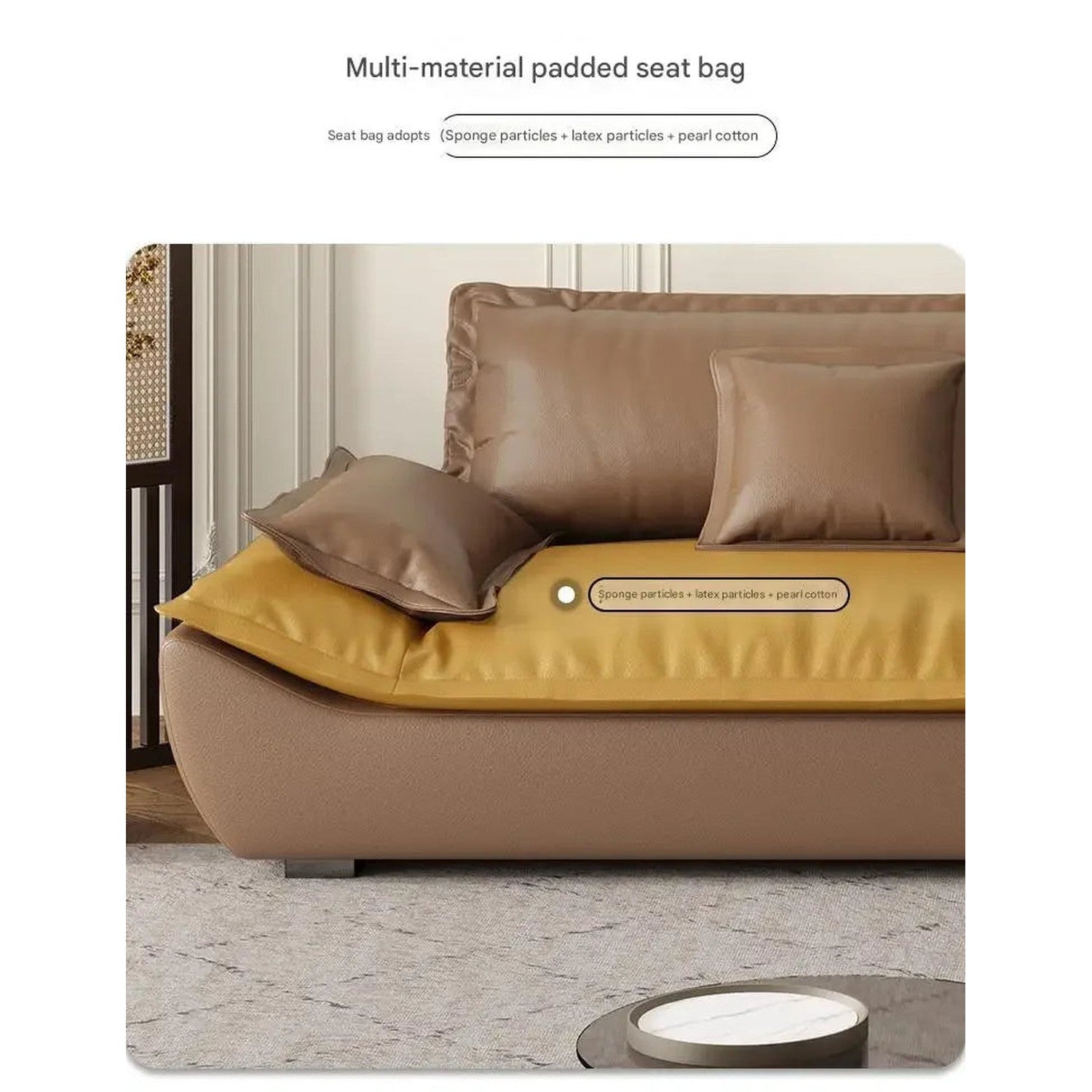 Luxury Genuine Leather Sofa — Designer Modular Living Room Seating