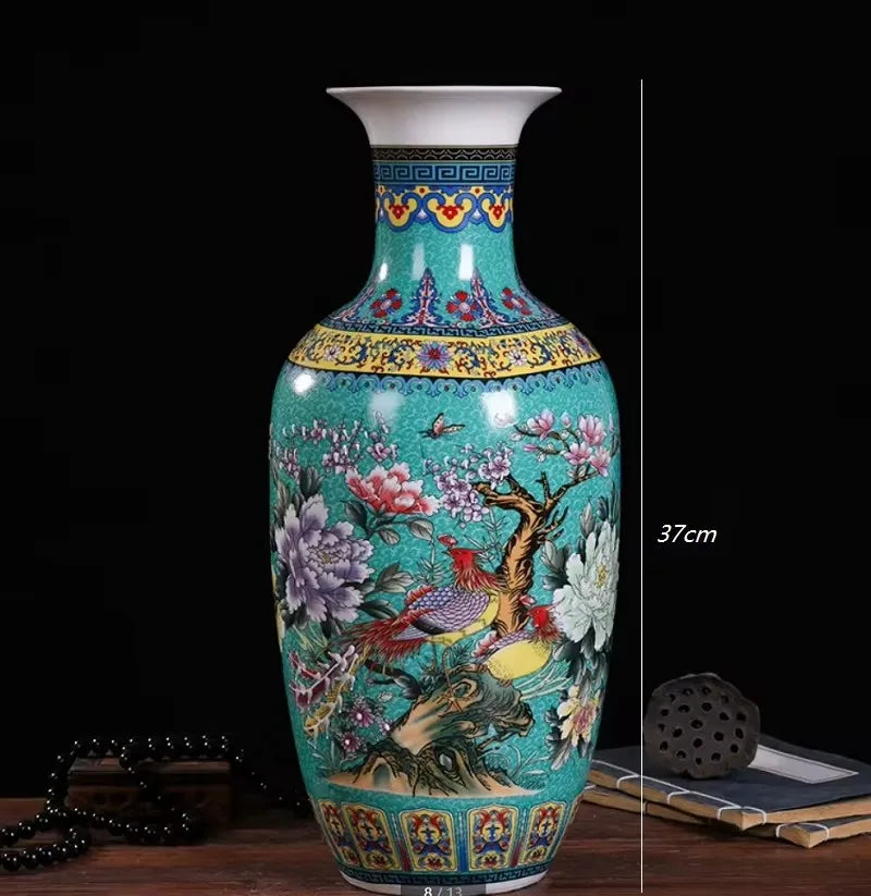Jingdezhen Ceramic Floor Vase — Large Statement Piece for Living Room & Entryway