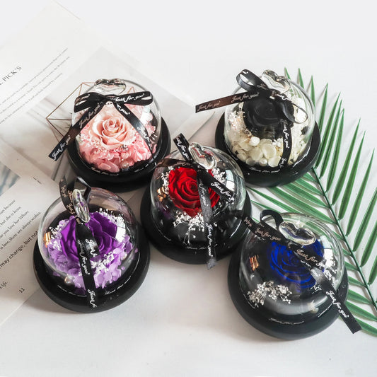 Preserved Rose in LED Glass Dome — Forever Flower Gift