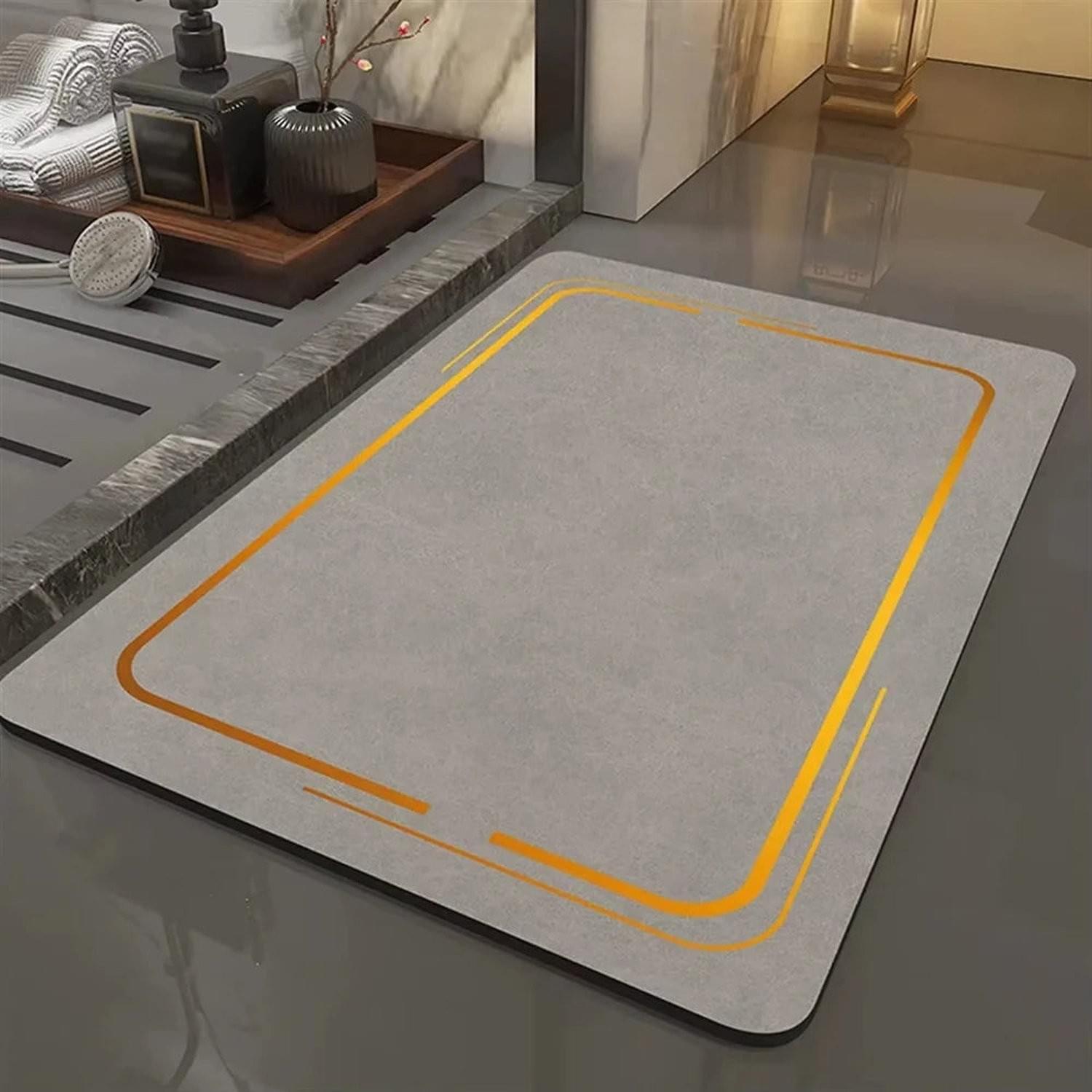 Spa-Grade Step — Non-Slip Diatomite Bath Mat with Rubber Padding