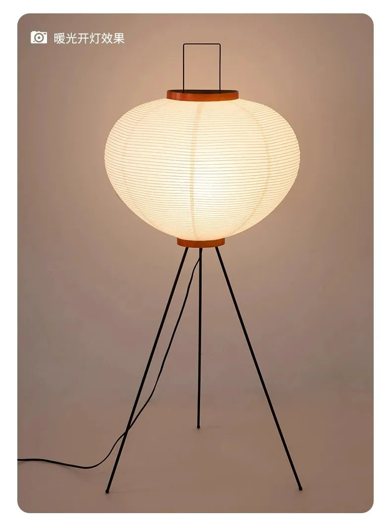 Wabi-Sabi Rice Paper Floor Lamp – Noguchi Style