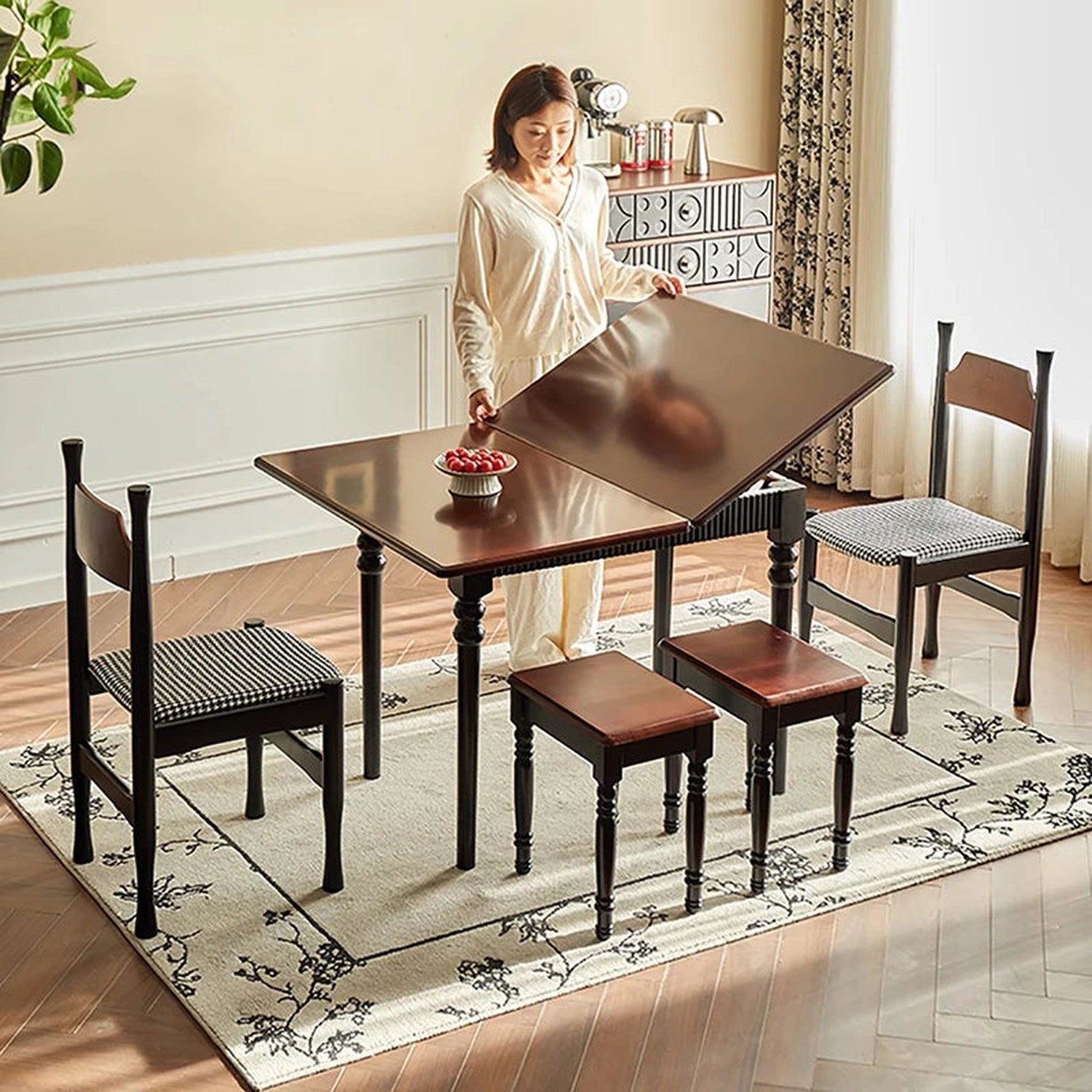 Mid-Century Foldable Dining Table