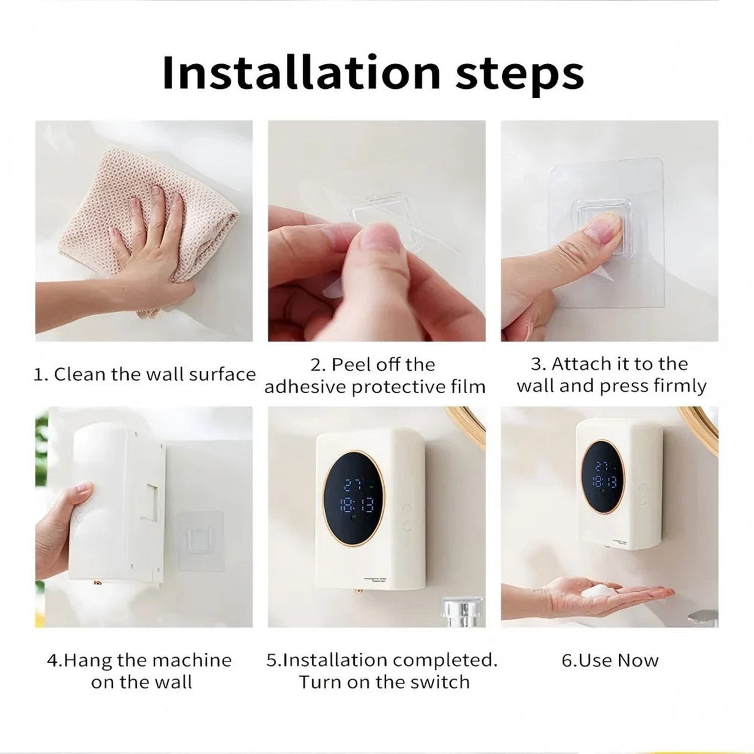 The Touchless Pour — 480ml Smart Foam Soap Dispenser, USB Rechargeable